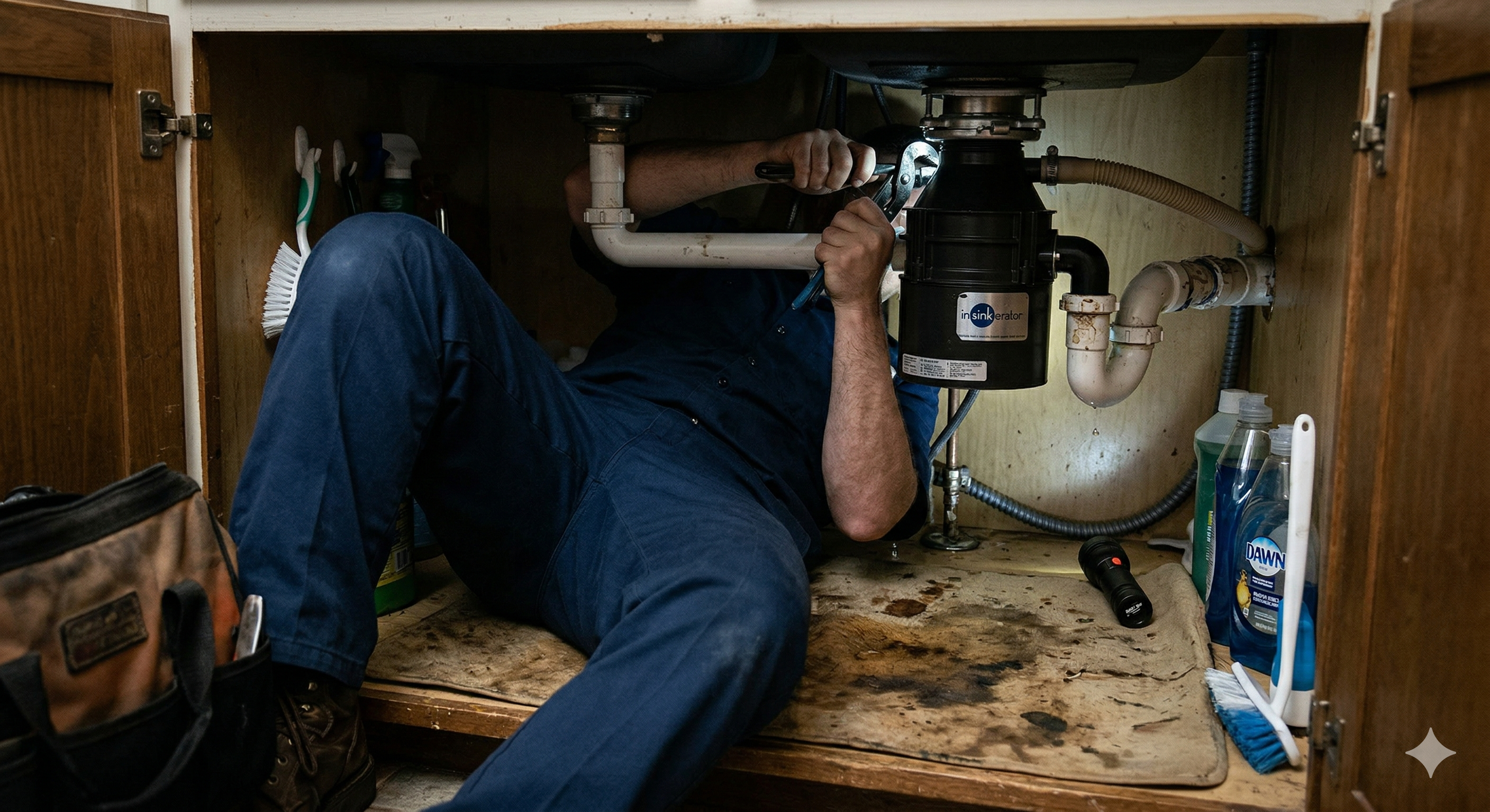 Professional plumber servicing water heater in Elizabethtown